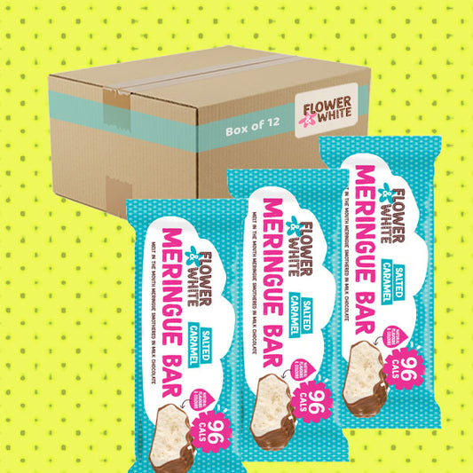 Flower & White Salted Caramel Meringue Bar 12 x 20g