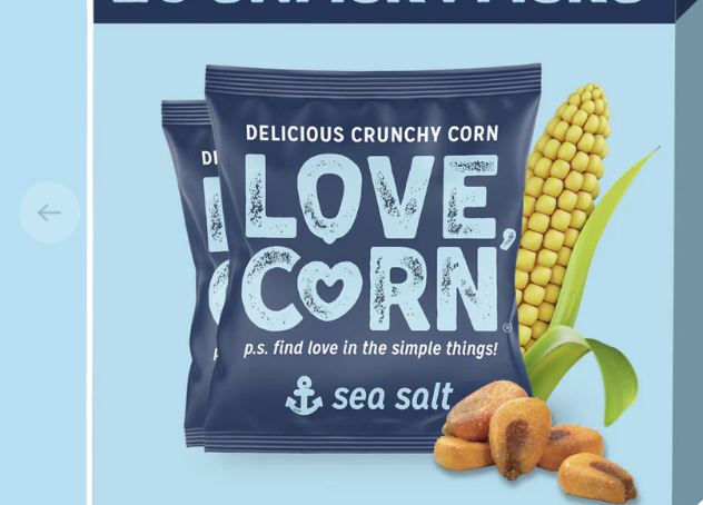 LOVE CORN Sea Salt Crunchy Corn Snack 24 x 20g bags