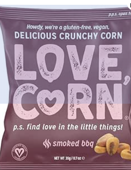 LOVE CORN Crunchy Corn Snack BBQ 24 x 20g