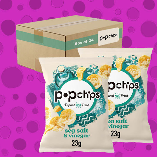 Popchips Sea Salt and Vinegar Potato Chips 24 x 23g