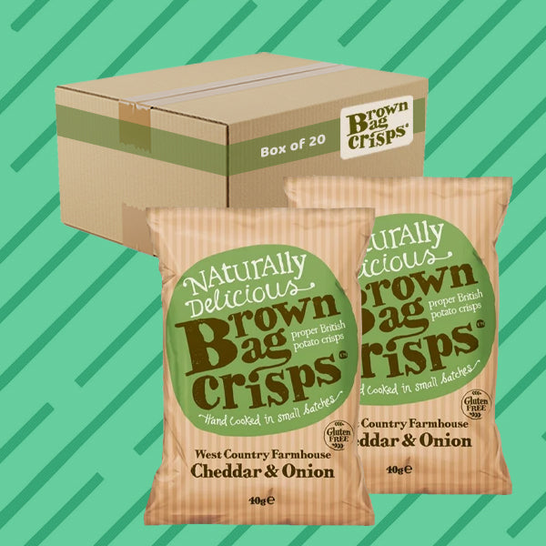 Brown Bag Cheddar & Onion Crisps 40g 0000434