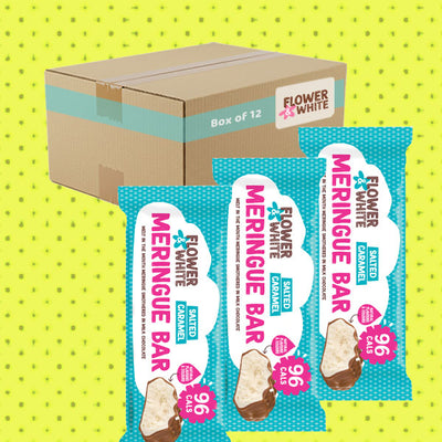 Flower & White Salted Caramel Meringue Bar 12 x 20g