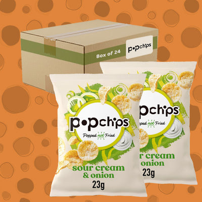 Popchips Sour Cream & Onion Popped Potato Snack 23g 0000428