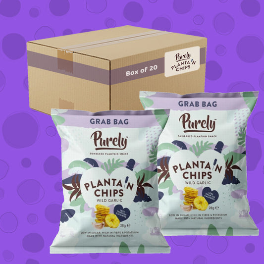 Purely Plantain Chips Wild Garlic 28g 0000423