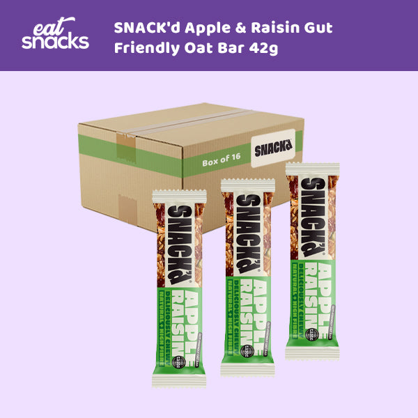 SNACK'd Apple & Raisin Gut Friendly Oat Bar 42g 0000475