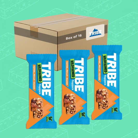 TRIBE x Wildfarmed Flapjack Toffee, Pecan & Raisin Bar 50g 0000444