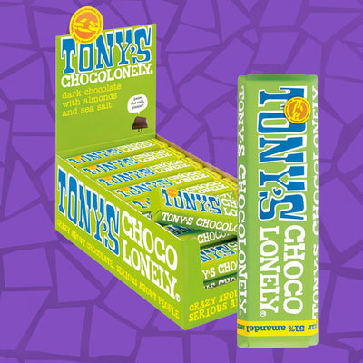 Tony's Chocolonely Dark Almond Sea Salt Bar 50g 0000369